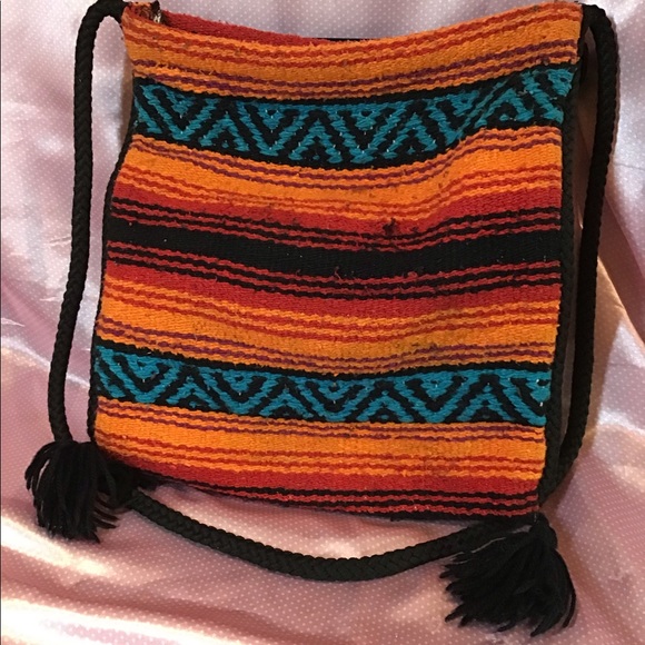 👜💕Southwest Woven Blanket Boho Bag - Picture 2 of 6